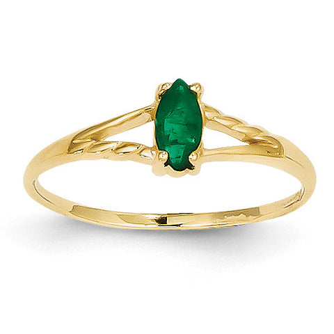 14k Emerald Birthstone Ring XBR182 - shirin-diamonds