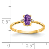 14k Diamond & Amethyst Birthstone Ring XBR203