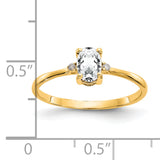 14k Diamond & White Topaz Birthstone Ring XBR205