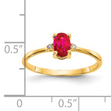 14k Diamond & Ruby Birthstone Ring XBR208