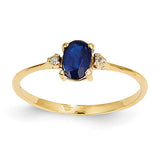 14k Diamond & Sapphire Birthstone Ring XBR210 - shirin-diamonds