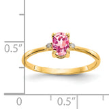 14k Diamond & Pink Tourmaline Birthstone Ring XBR211