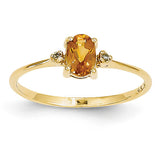 14k Diamond & Citrine Birthstone Ring XBR212 - shirin-diamonds