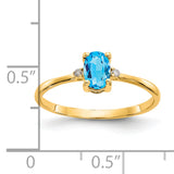 14k Diamond & Blue Topaz Birthstone Ring XBR213
