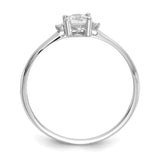 14k White Gold Diamond & White Topaz Birthstone Ring XBR217