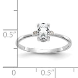 14k White Gold Diamond & White Topaz Birthstone Ring XBR217