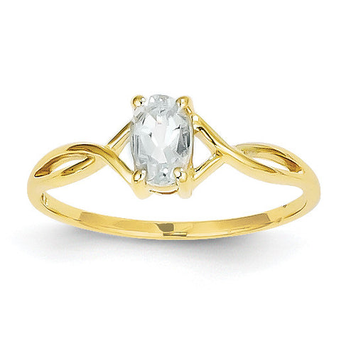 10k Polished Geniune Aquamarine Birthstone Ring 10XBR228 - shirin-diamonds