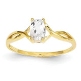 14k White Topaz Birthstone Ring XBR229 - shirin-diamonds