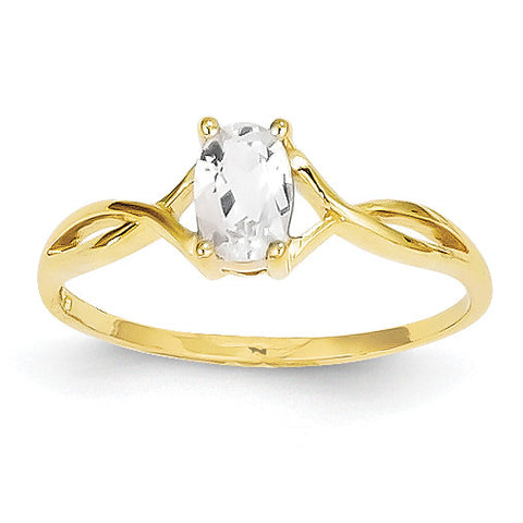 14k White Topaz Birthstone Ring XBR229 - shirin-diamonds