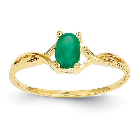 14k Emerald Birthstone Ring XBR230 - shirin-diamonds
