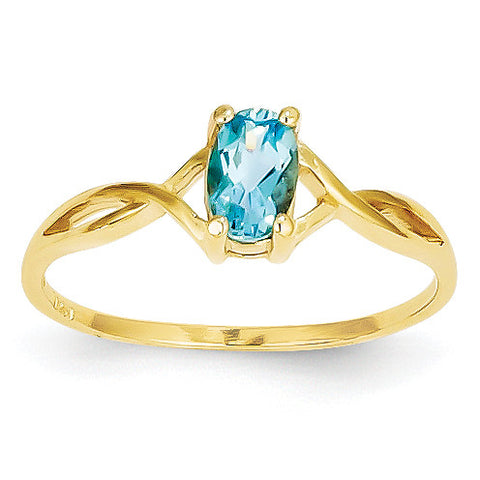 14k Blue Topaz Birthstone Ring XBR237 - shirin-diamonds