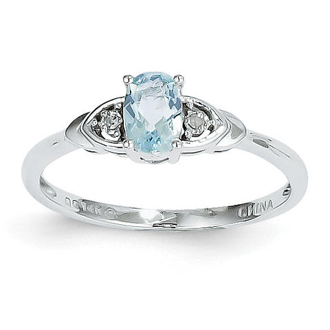 14k White Gold Aquamarine Diamond Ring XBS230 - shirin-diamonds
