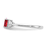 14k White Gold Ruby Diamond Ring XBS234