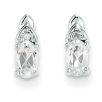 14k White Gold White Topaz Diamond Earring XBS236 - shirin-diamonds