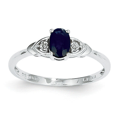 14k White Gold Sapphire Diamond Ring XBS246 - shirin-diamonds