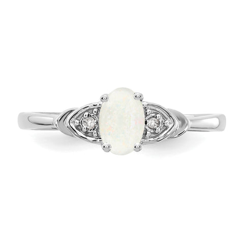 14k White Gold Opal Diamond Ring XBS247