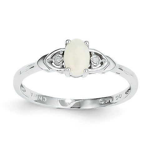14k White Gold Opal Diamond Ring XBS247 - shirin-diamonds