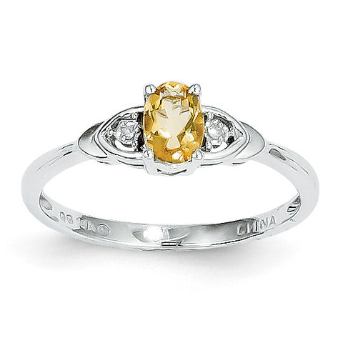 14k White Gold Citrine Diamond Ring XBS248 - shirin-diamonds