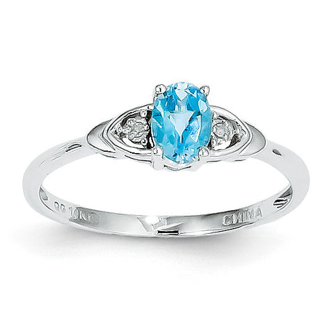 14k White Gold Blue Topaz Diamond Ring XBS249 - shirin-diamonds