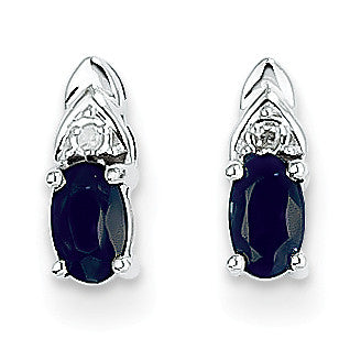 14k White Gold Sapphire Diamond Earring XBS251 - shirin-diamonds