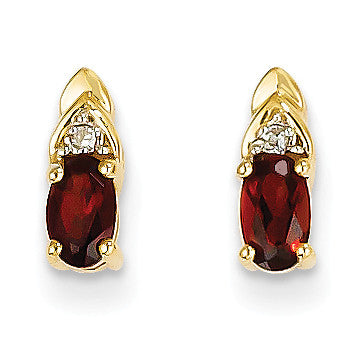 14K Diamond & Garnet Earrings XBS262 - shirin-diamonds