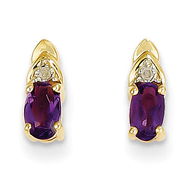 14K Diamond & Amethyst Earrings XBS263 - shirin-diamonds