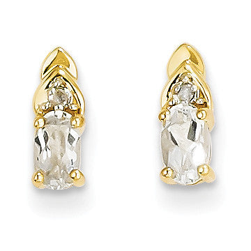 14K Diamond & White Topaz Earrings XBS272 - shirin-diamonds