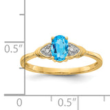 14K Diamond & Blue Topaz Ring XBS285