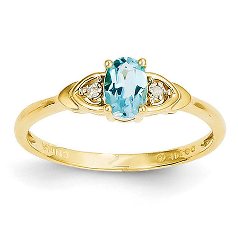 14K Diamond & Blue Topaz Ring XBS285 - shirin-diamonds