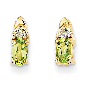 14K Diamond & Peridot Earrings XBS286 - shirin-diamonds