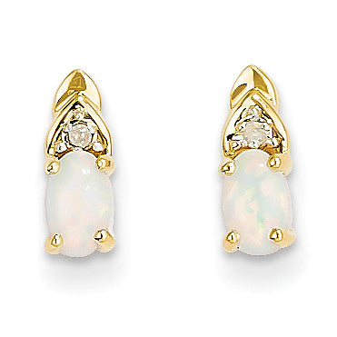 14K Diamond & Opal Earrings XBS288 - shirin-diamonds