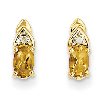 14K Diamond & Citrine Earrings XBS289 - shirin-diamonds