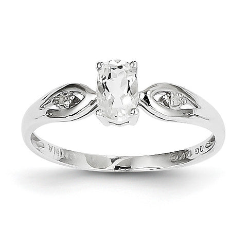 14k White Gold White Topaz Diamond Ring XBS303 - shirin-diamonds