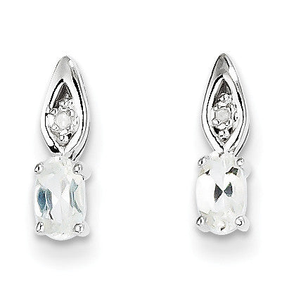 14k White Gold White Topaz Diamond Earring XBS308 - shirin-diamonds