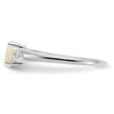 14k White Gold Opal Diamond Ring XBS319