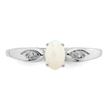 14k White Gold Opal Diamond Ring XBS319