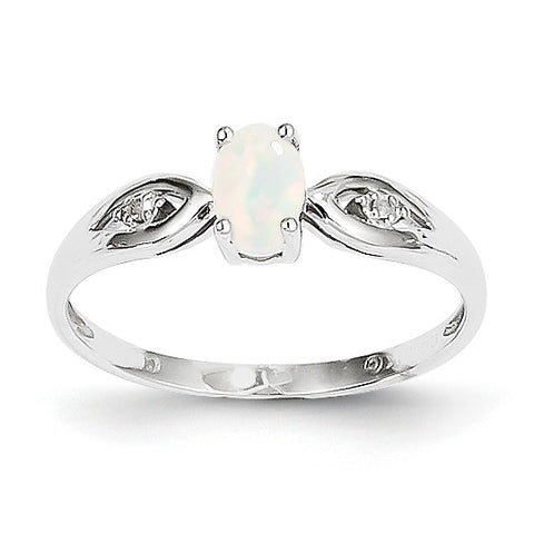 14k White Gold Opal Diamond Ring XBS319 - shirin-diamonds