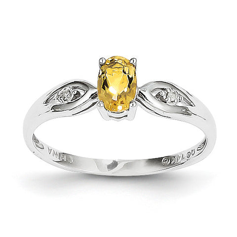 14k White Gold Citrine Diamond Ring XBS320 - shirin-diamonds