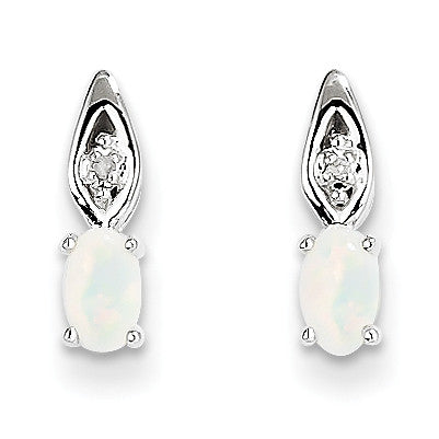 14k White Gold Opal Diamond Earring XBS324 - shirin-diamonds