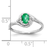 14k White Gold Emerald Diamond Ring XBS376