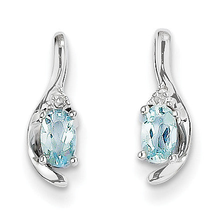 14k White Gold Aquamarine Diamond Earring XBS379 - shirin-diamonds