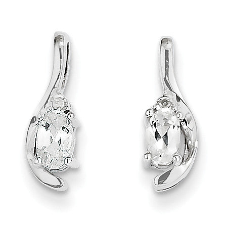 14k White Gold White Topaz Diamond Earring XBS380 - shirin-diamonds