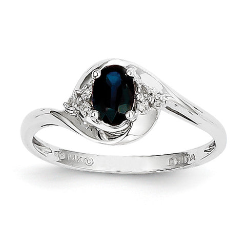 14k White Gold Sapphire Diamond Ring XBS390 - shirin-diamonds