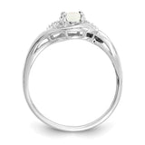 14k White Gold Opal Diamond Ring XBS391