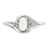14k White Gold Opal Diamond Ring XBS391