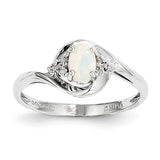 14k White Gold Opal Diamond Ring XBS391 - shirin-diamonds