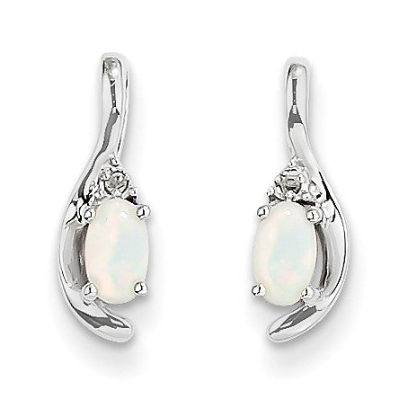 14k White Gold Opal Diamond Earring XBS396 - shirin-diamonds