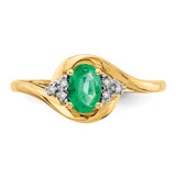 14K Diamond & Emerald Ring XBS412