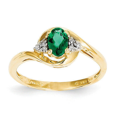 14K Diamond & Emerald Ring XBS412 - shirin-diamonds