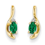 14K Diamond & Emerald Earrings XBS417 - shirin-diamonds